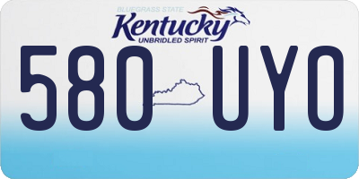 KY license plate 580UYO