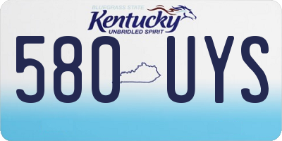 KY license plate 580UYS