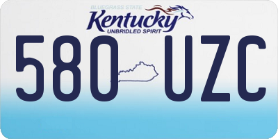 KY license plate 580UZC