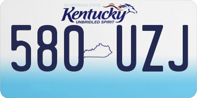 KY license plate 580UZJ
