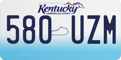 KY license plate 580UZM