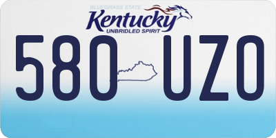 KY license plate 580UZO