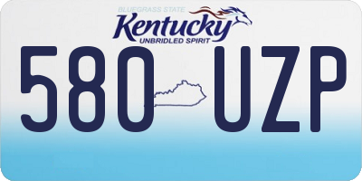 KY license plate 580UZP