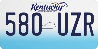 KY license plate 580UZR