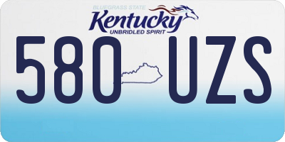KY license plate 580UZS