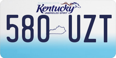 KY license plate 580UZT