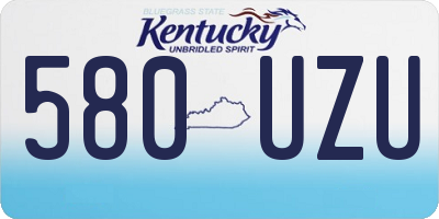 KY license plate 580UZU