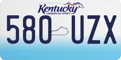 KY license plate 580UZX