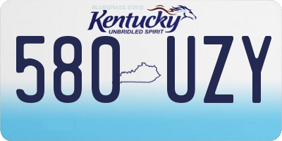 KY license plate 580UZY