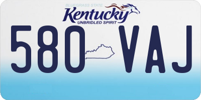 KY license plate 580VAJ
