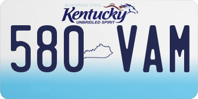 KY license plate 580VAM