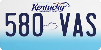 KY license plate 580VAS
