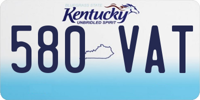 KY license plate 580VAT