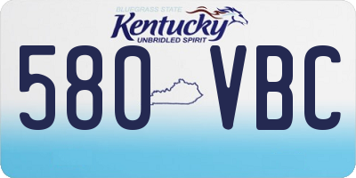 KY license plate 580VBC