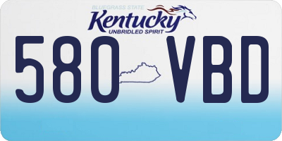 KY license plate 580VBD