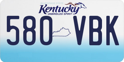 KY license plate 580VBK
