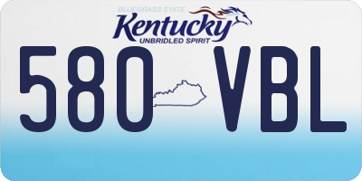 KY license plate 580VBL
