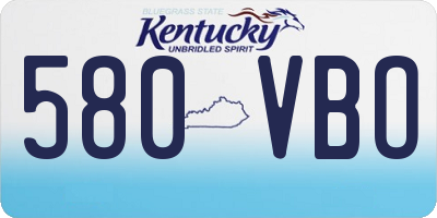 KY license plate 580VBO
