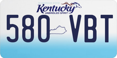 KY license plate 580VBT