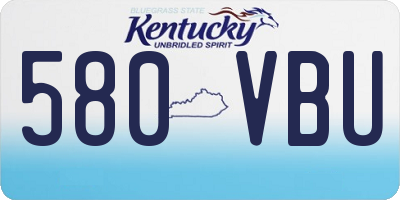 KY license plate 580VBU