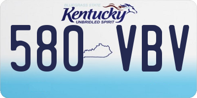KY license plate 580VBV