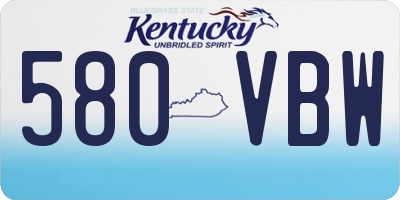 KY license plate 580VBW