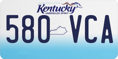 KY license plate 580VCA