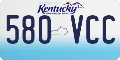 KY license plate 580VCC