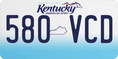 KY license plate 580VCD