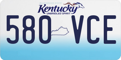 KY license plate 580VCE