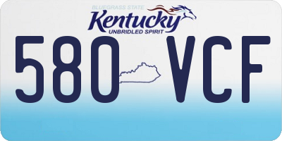 KY license plate 580VCF