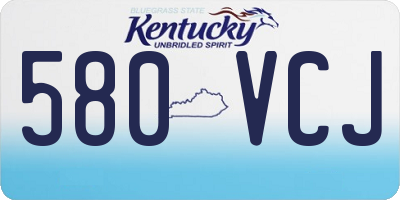 KY license plate 580VCJ