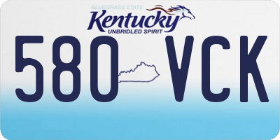 KY license plate 580VCK