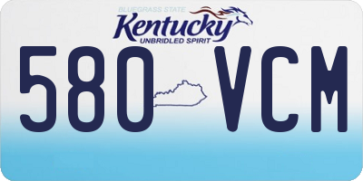 KY license plate 580VCM