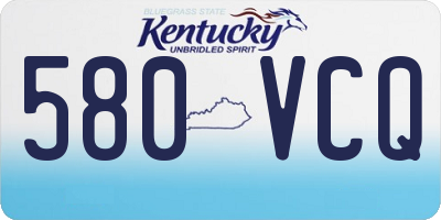 KY license plate 580VCQ