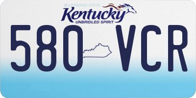 KY license plate 580VCR