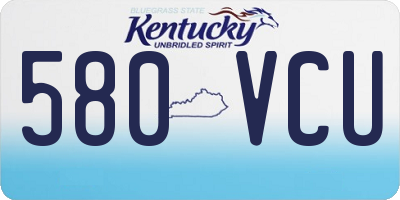 KY license plate 580VCU