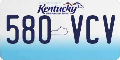 KY license plate 580VCV