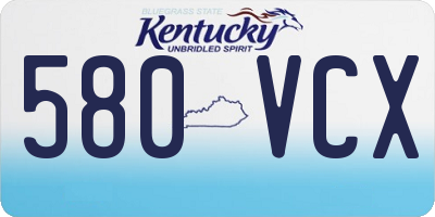 KY license plate 580VCX
