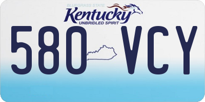 KY license plate 580VCY