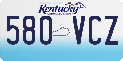 KY license plate 580VCZ