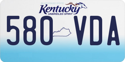 KY license plate 580VDA