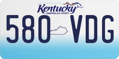 KY license plate 580VDG
