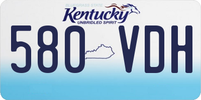KY license plate 580VDH