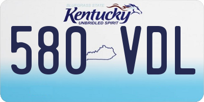 KY license plate 580VDL