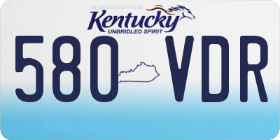 KY license plate 580VDR