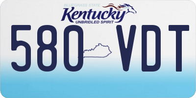 KY license plate 580VDT