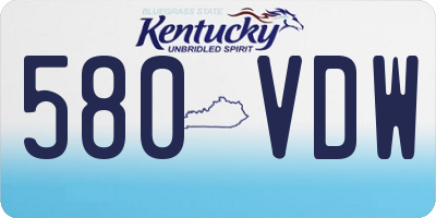 KY license plate 580VDW