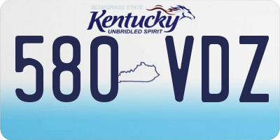KY license plate 580VDZ