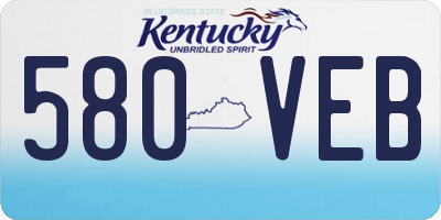 KY license plate 580VEB